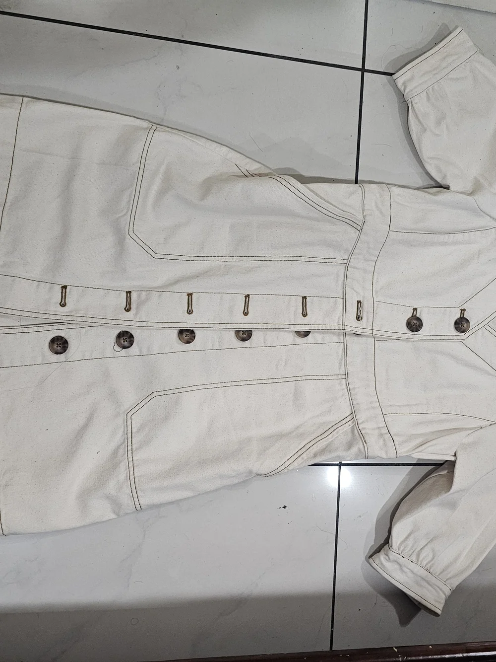 Women's Cream Button-Tory Burch Dress